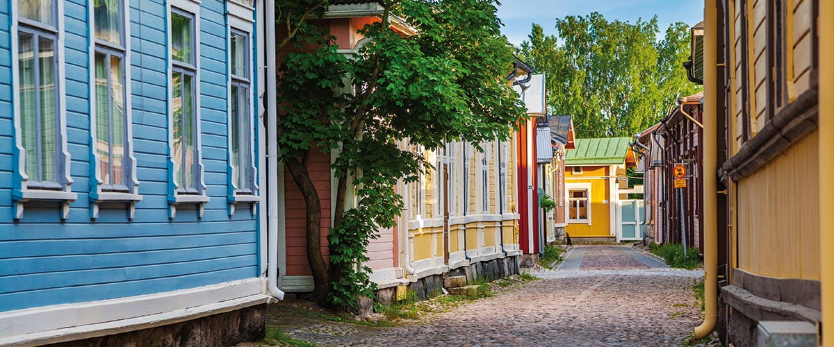 A view down a street in Old Rauma